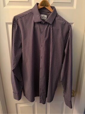 Mizzen+Main Red, White and Blue Check Dress Shirt